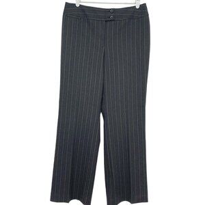 Chico's Women's Striped Dark Grey Pants Size 0.5S US 6 Mid Rise Wide Leg Stretch